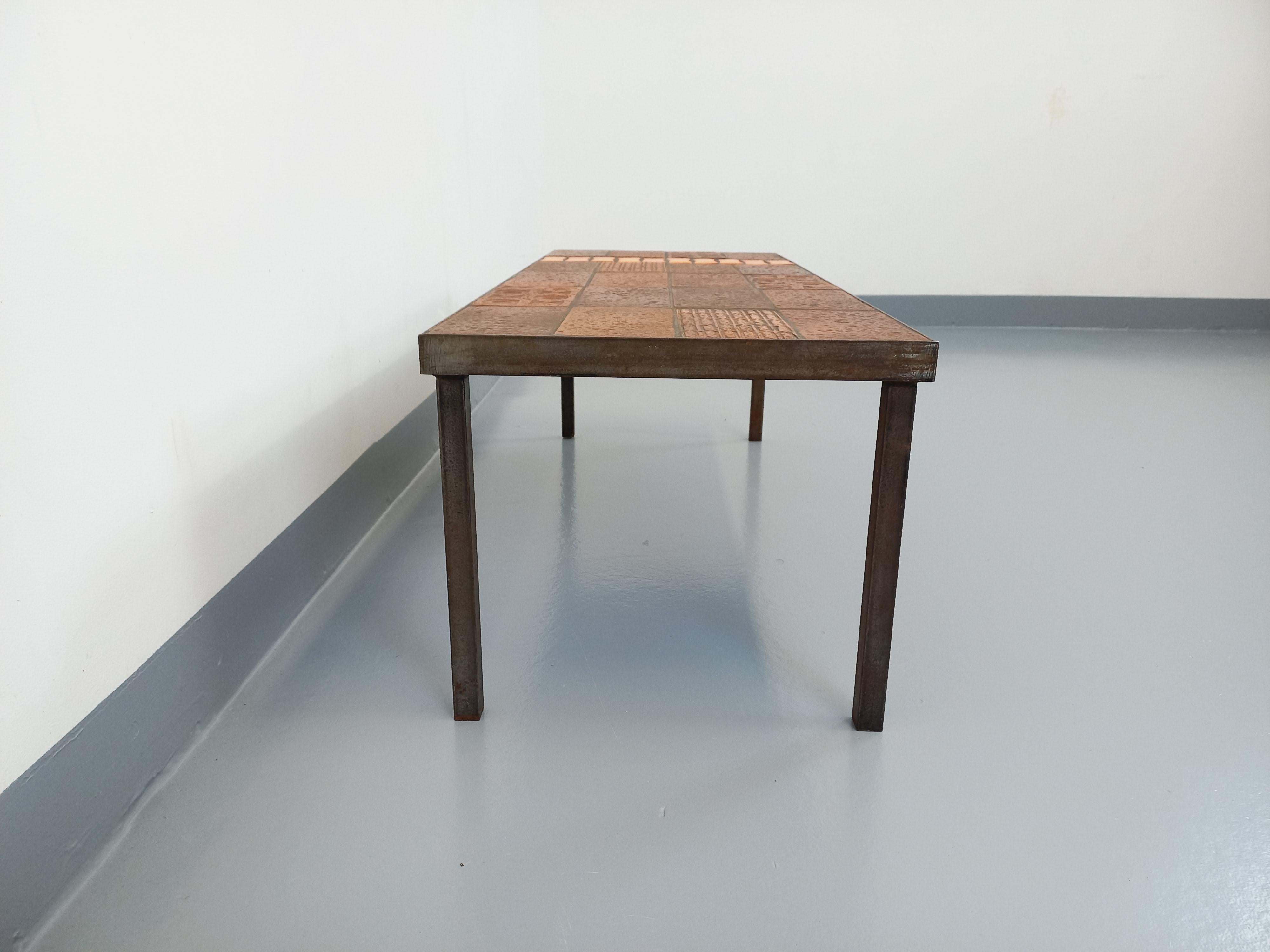 Rechteckiger Tisch Vintage von Jean Jaffeux aus Stahl und Stahlblech im Angebot 6