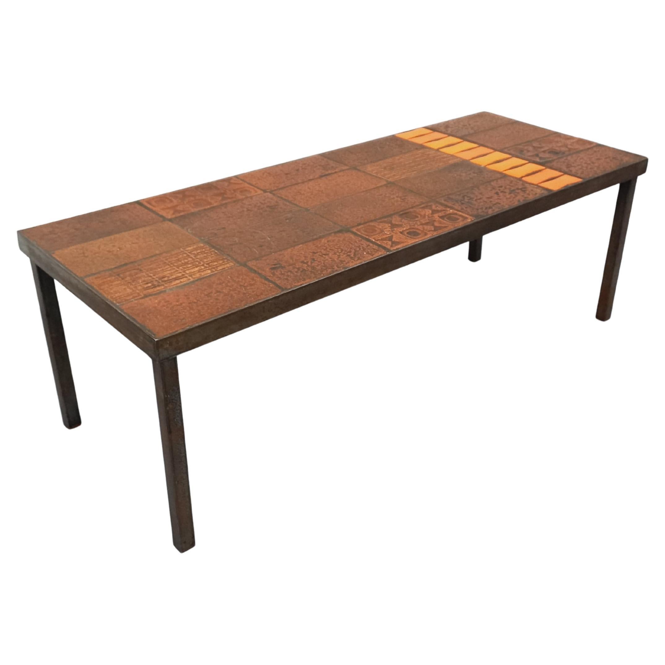 Rechteckiger Tisch Vintage von Jean Jaffeux aus Stahl und Stahlblech im Angebot