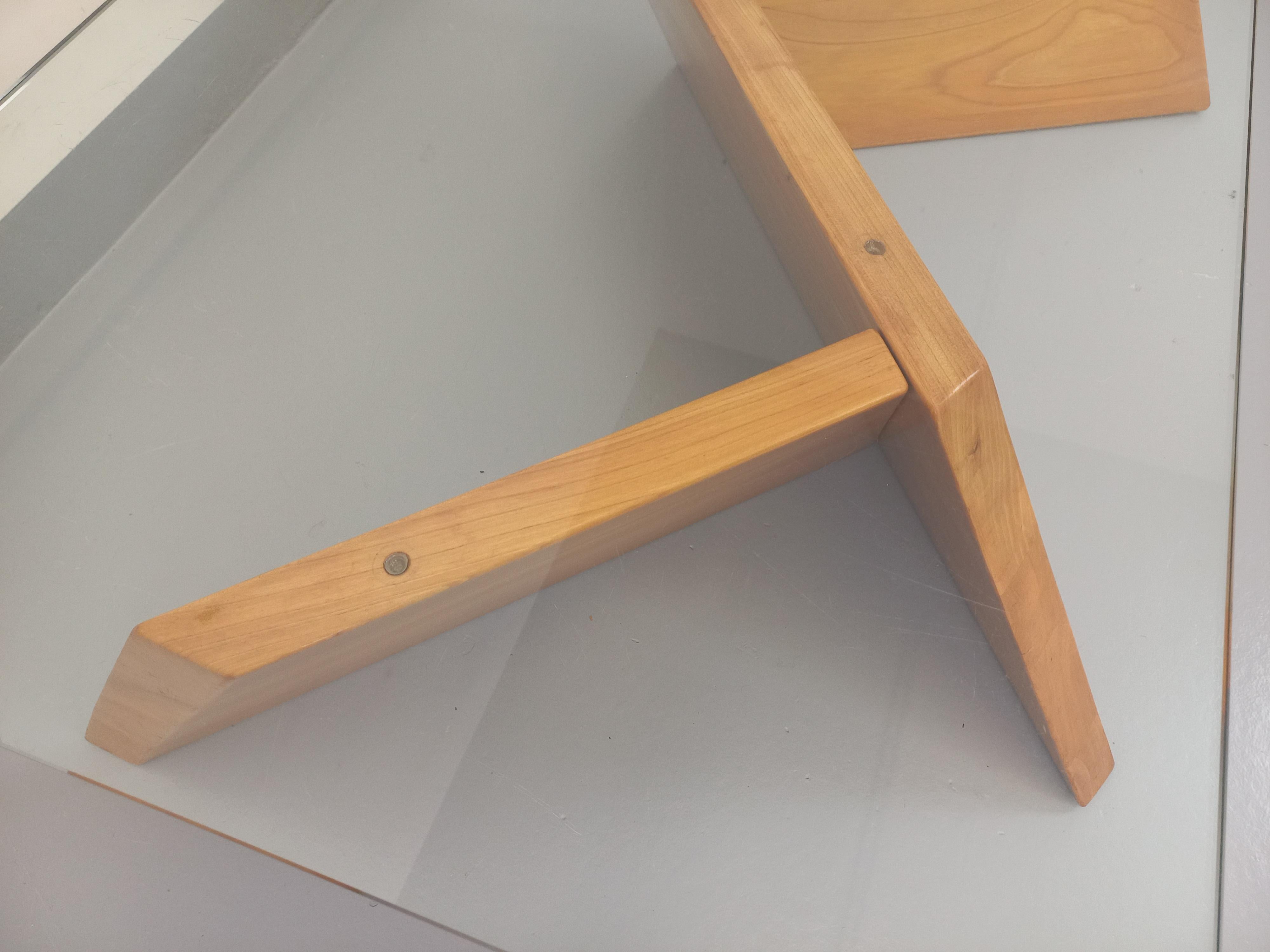 Rechteckiger Vintage-Tisch aus Massivholz und Verre aus den 80er Jahren im Angebot 8