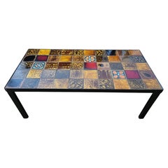 Table basse Roche Bobois en céramique Francaise émaillée 1970 Vintage