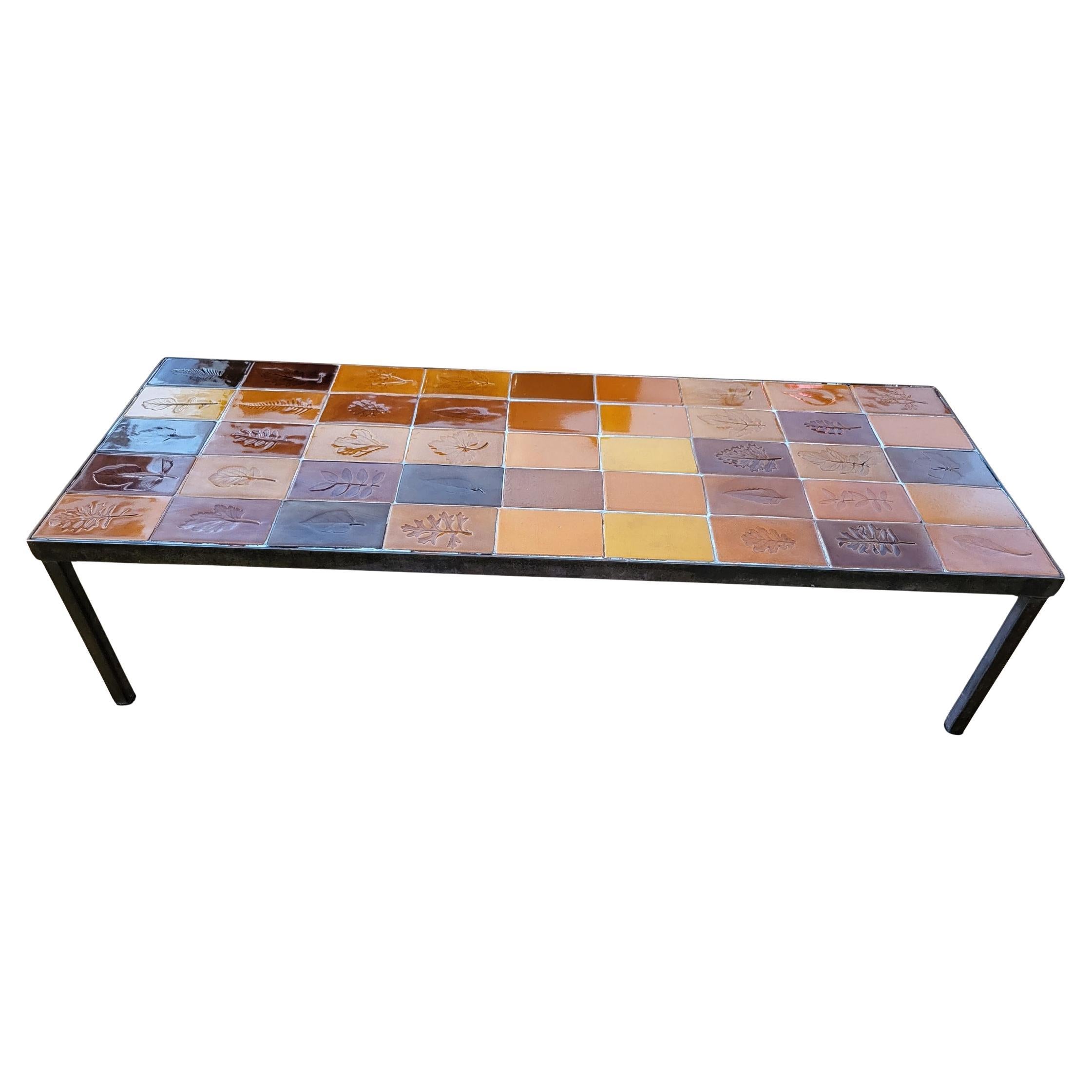 French Table basse  Roger Capron en céramique émaillée Francaise Mid Century 1950 For Sale