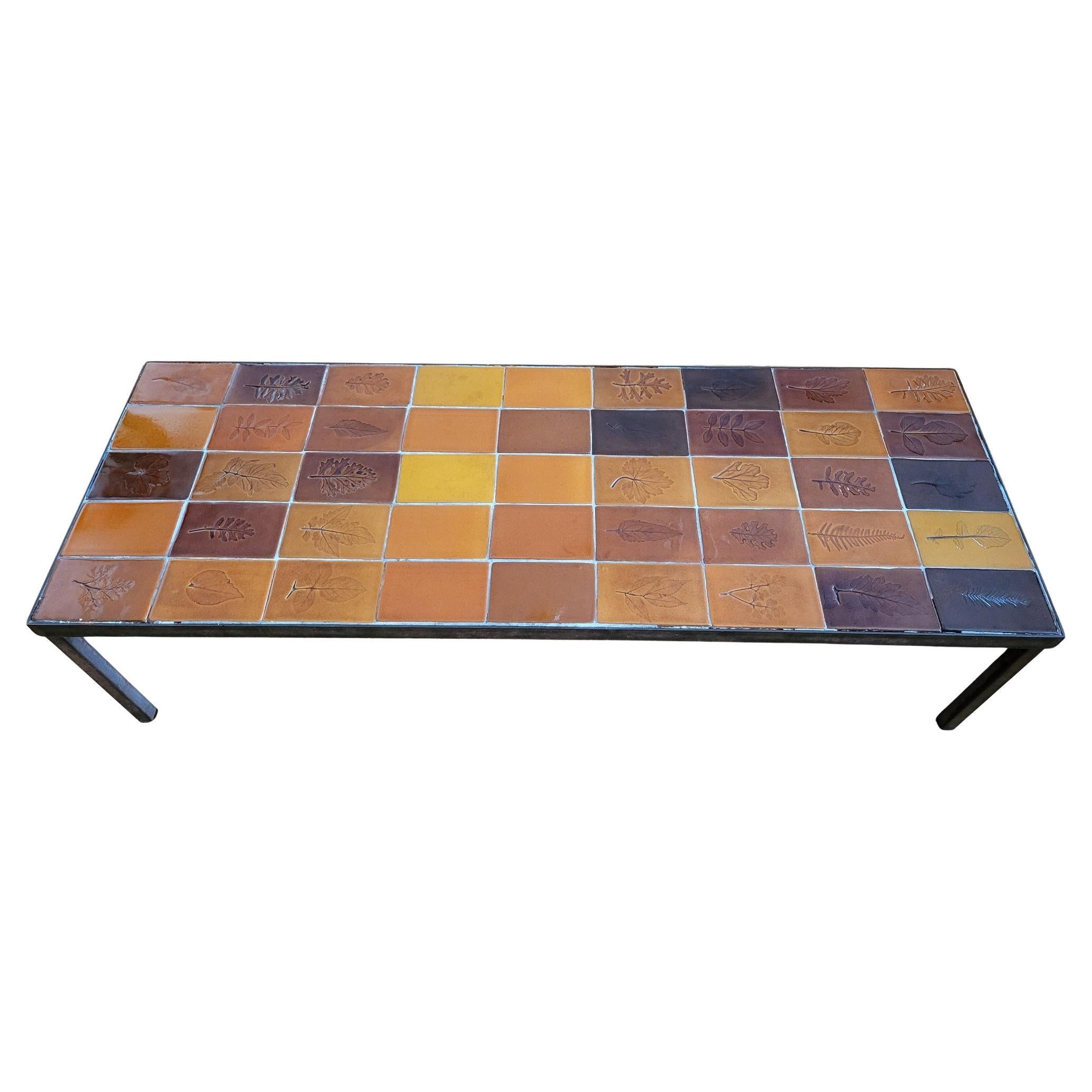 Table basse  Roger Capron en céramique émaillée Francaise Mid Century 1950