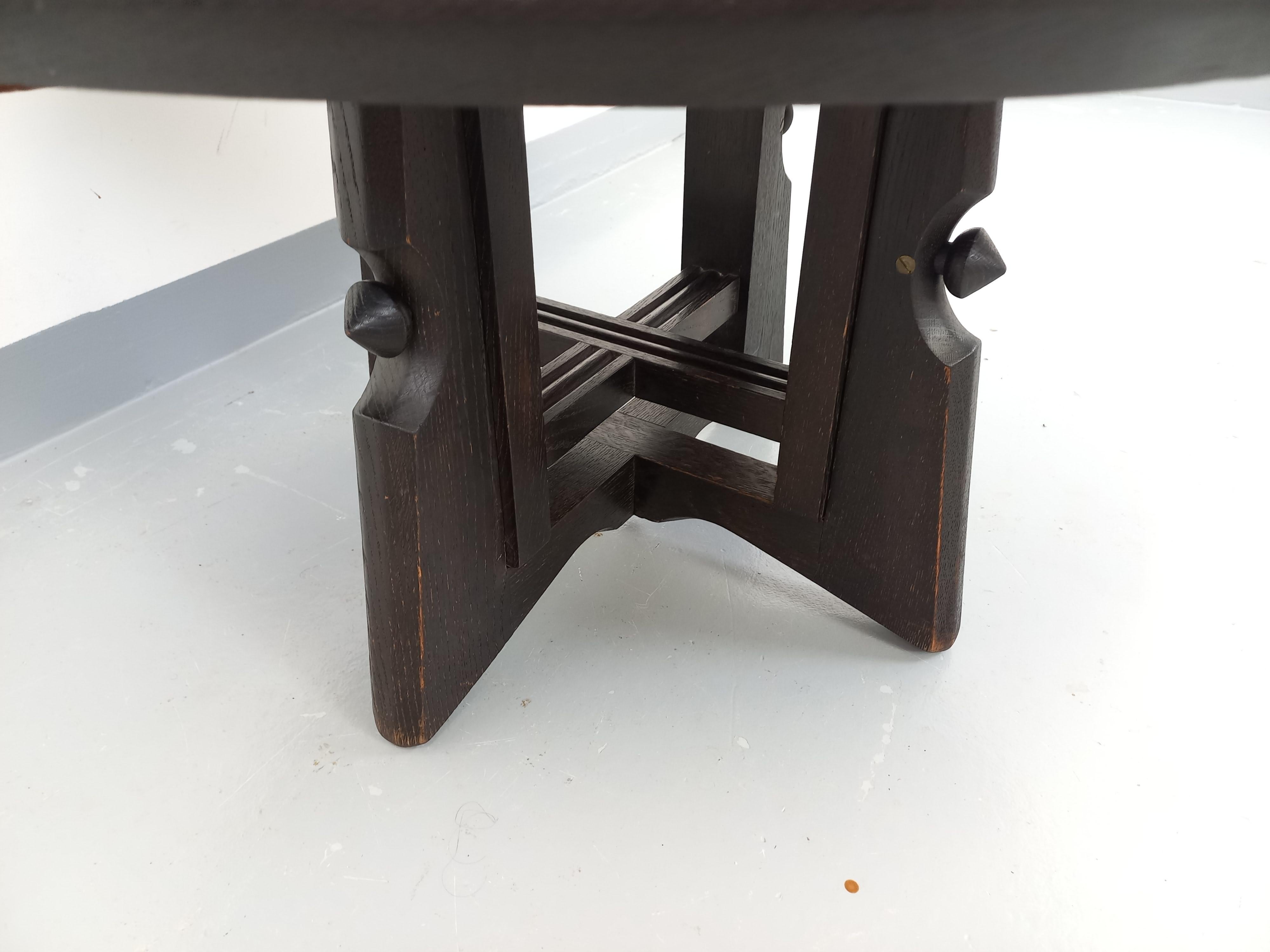 Table basse ronde modulable Guillerme et Chambron en chêne massif et céramique Bon état - En vente à BESANÇON, FR
