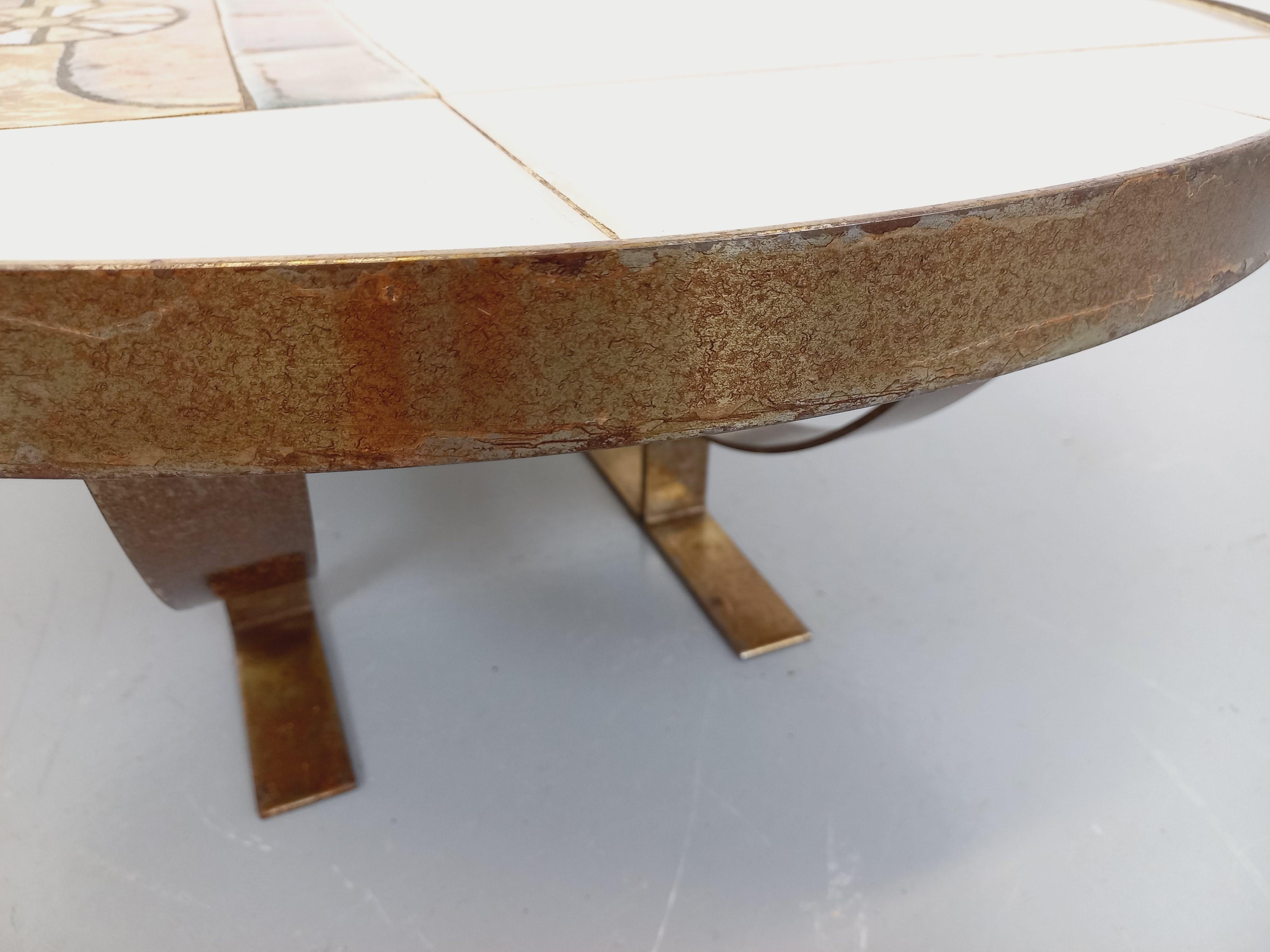 Table basse ronde vintage de Jean Gregorieff pour Roche Bobois des années 60 70 en vente 10