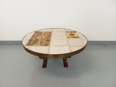 Table basse ronde vintage de Jean Gregorieff pour Roche Bobois des années 60 70