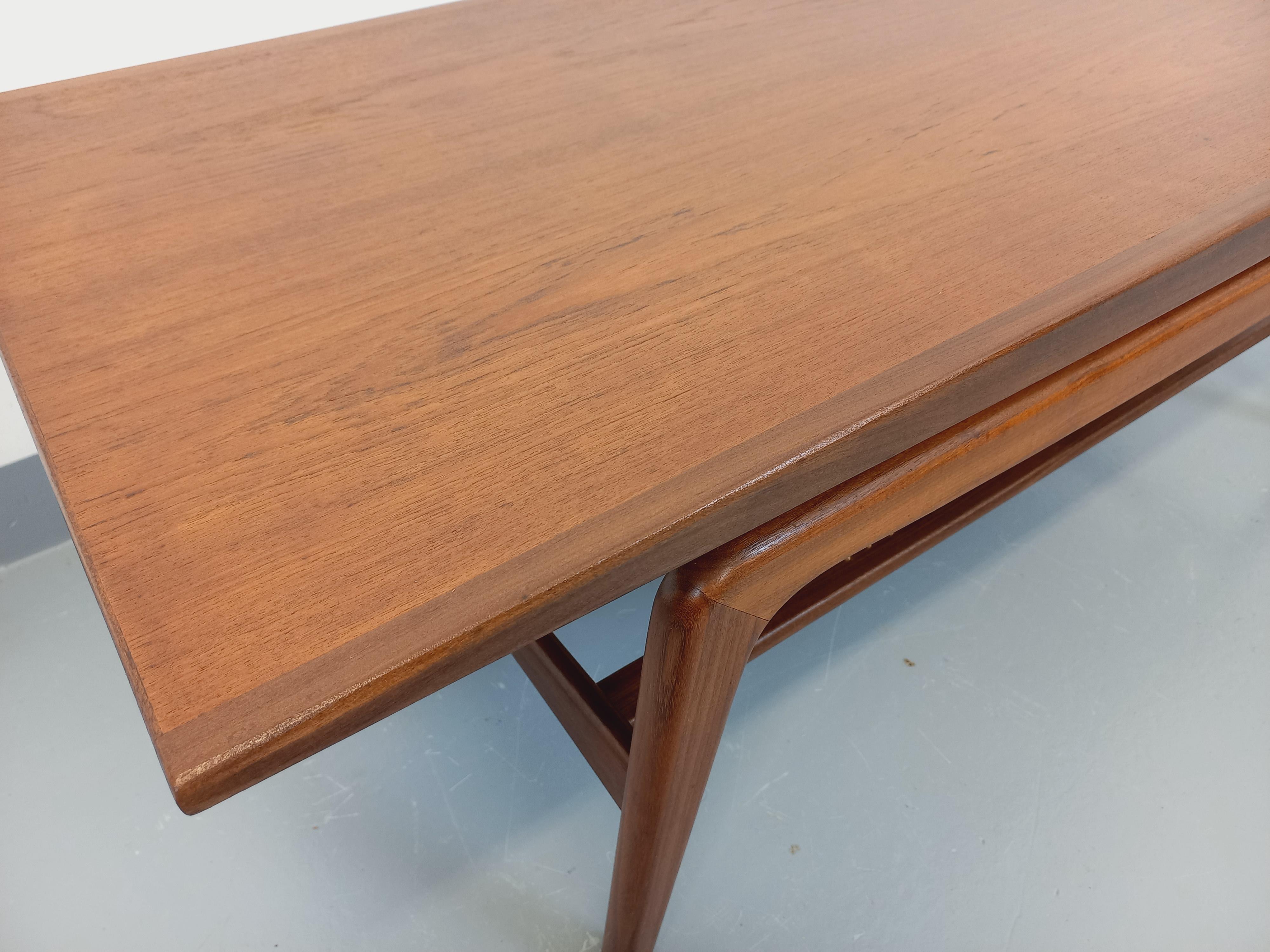 Table basse scandinave en teck et corde d'Arne Hovmand Olsen pour Samcom 1