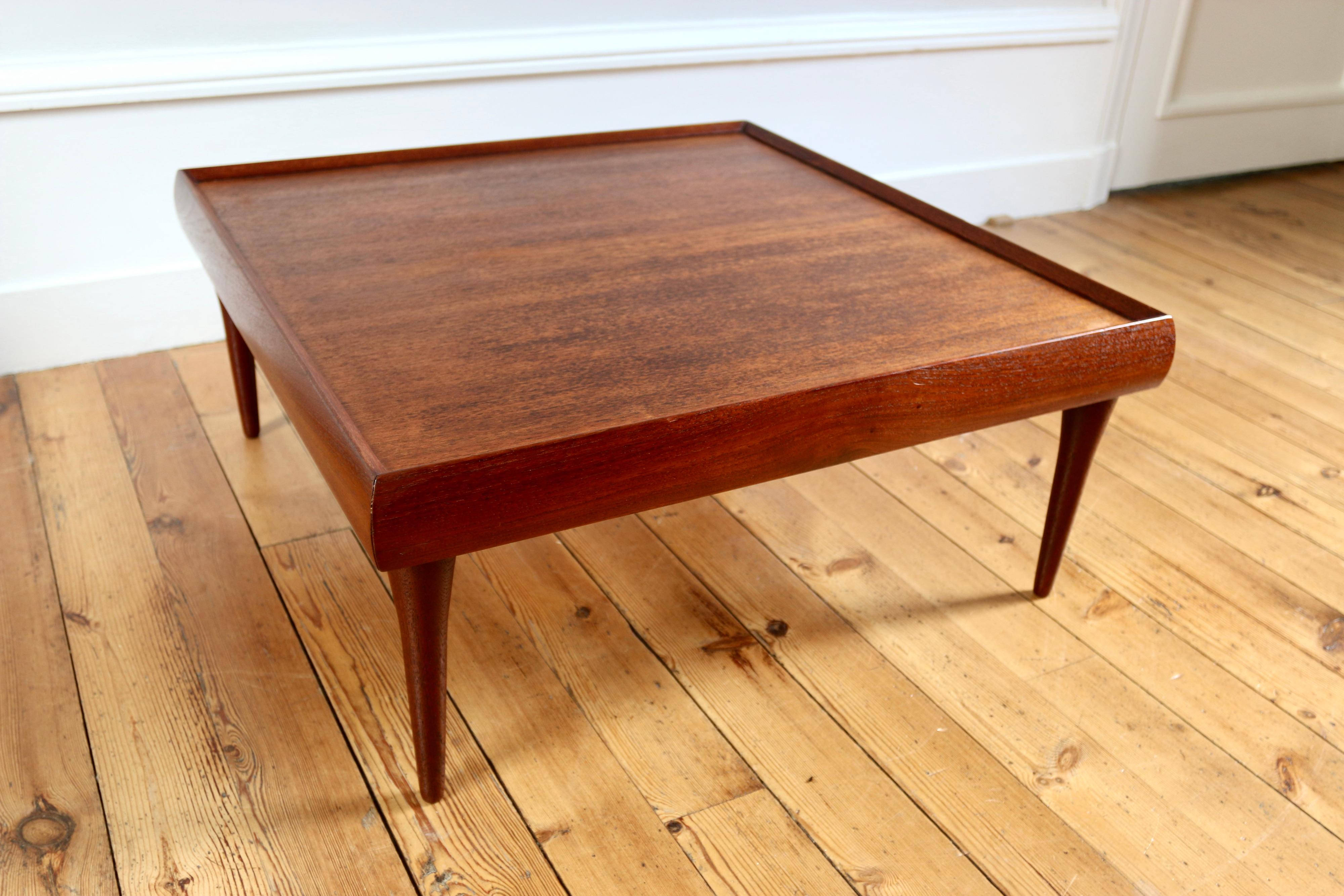 Scandinave moderne Table basse scandinave teck vintage Bramin 1960