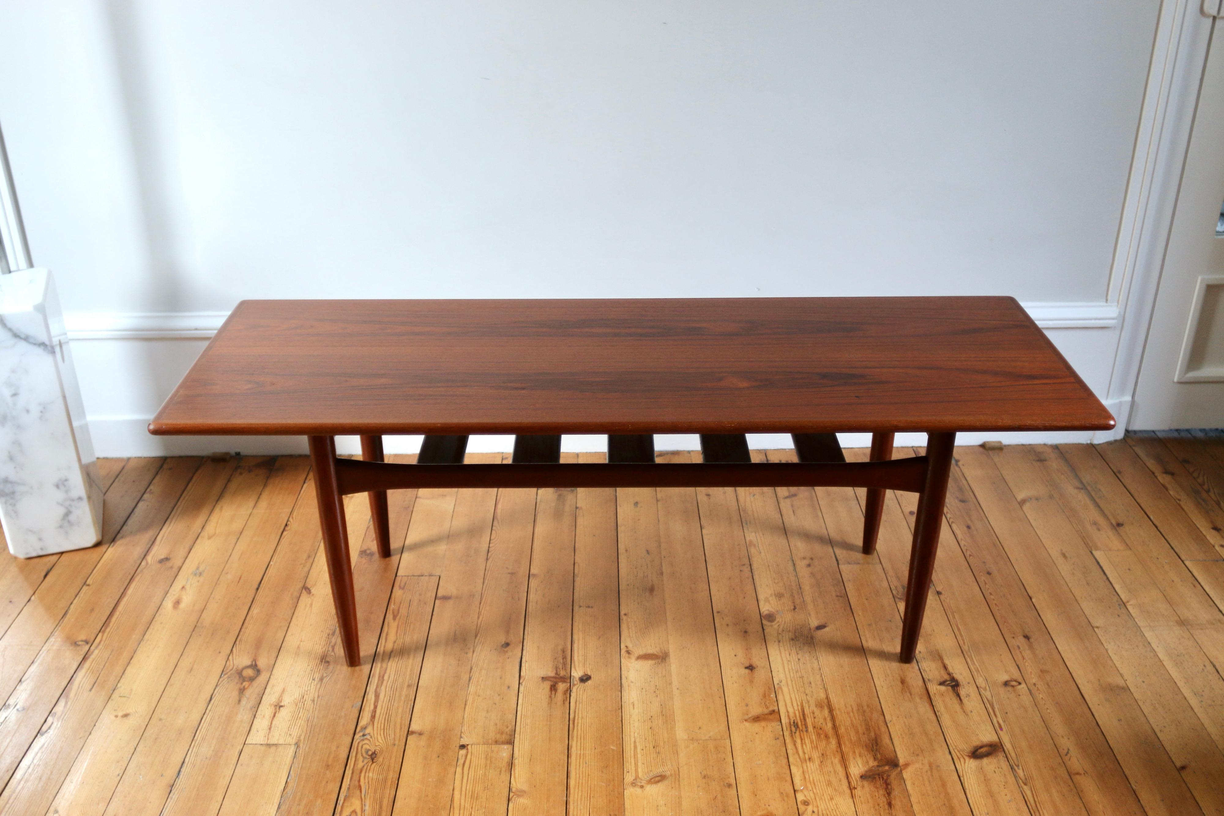 Scandinave moderne Table basse scandinave vintage en teck Trioh 1960 en vente