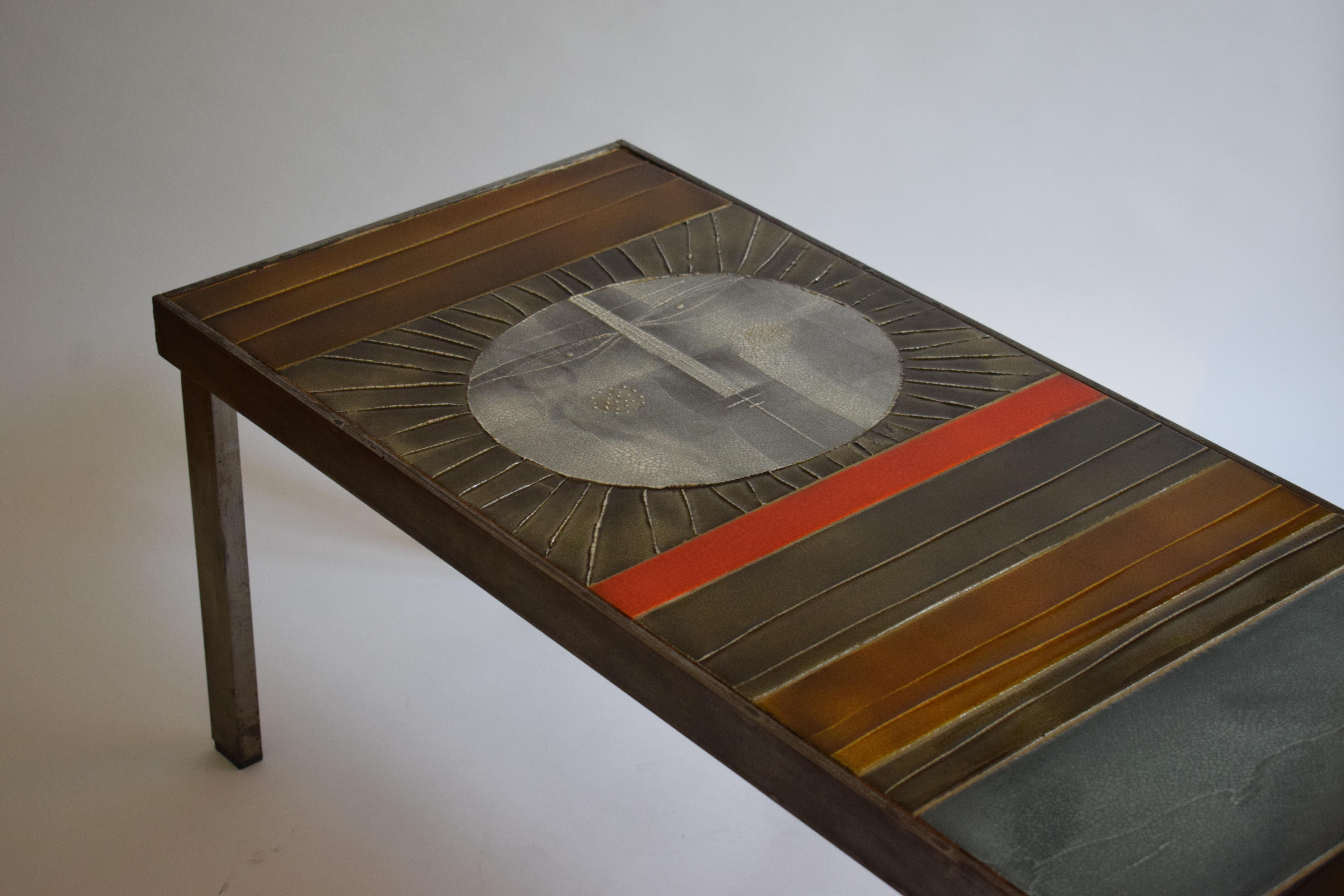 20ième siècle Table basse Soleil de Roger Capron, Vallauris, 1960 en vente