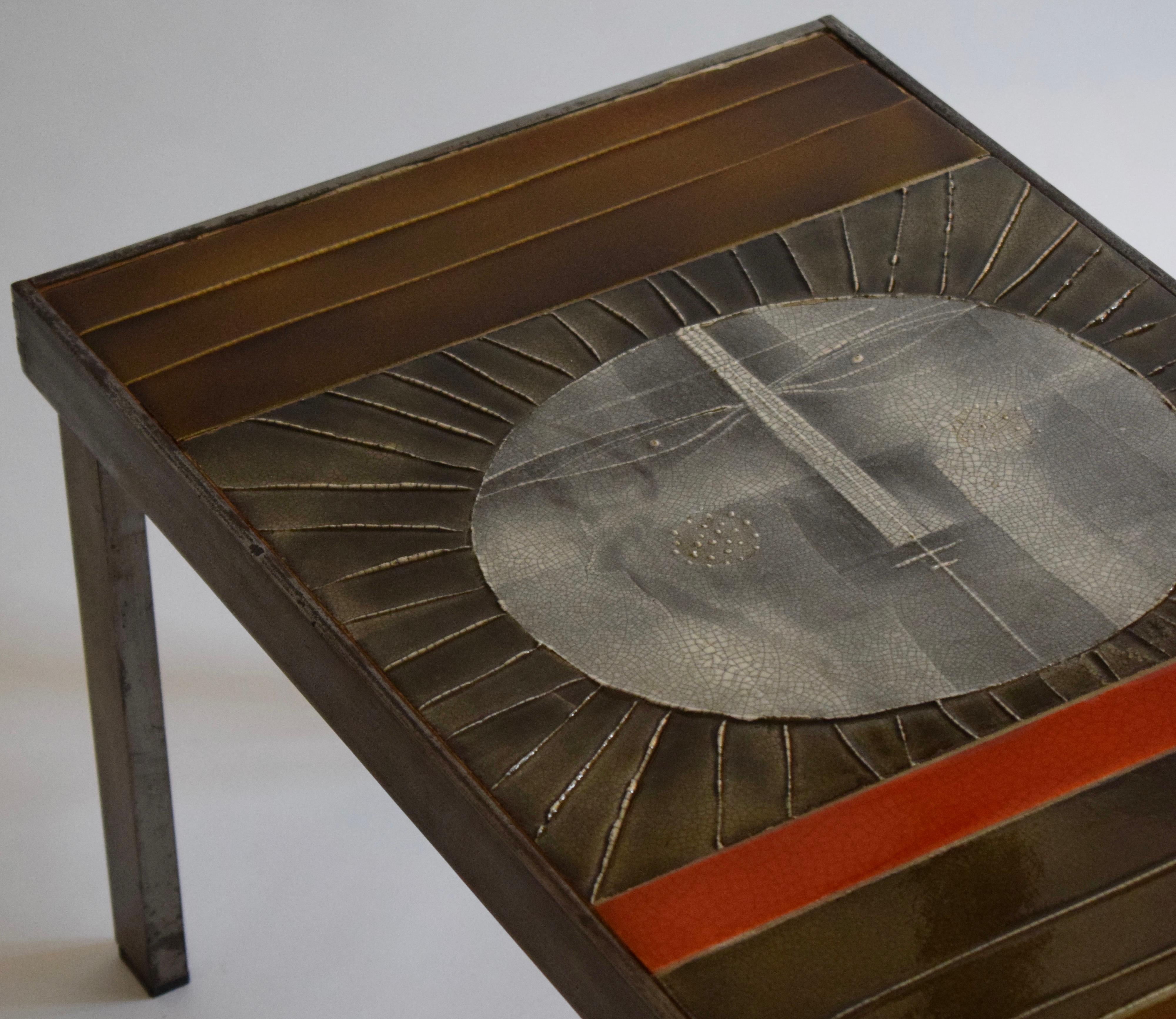 Métal Table basse Soleil de Roger Capron, Vallauris, 1960 en vente