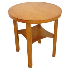 Table basse / table d'appoint / guéridon vintage en bois clair des années 50 60