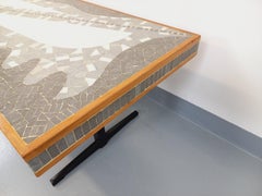 Table basse vintage Berthold Müller en mosaïque, bois et métal des années 50 60