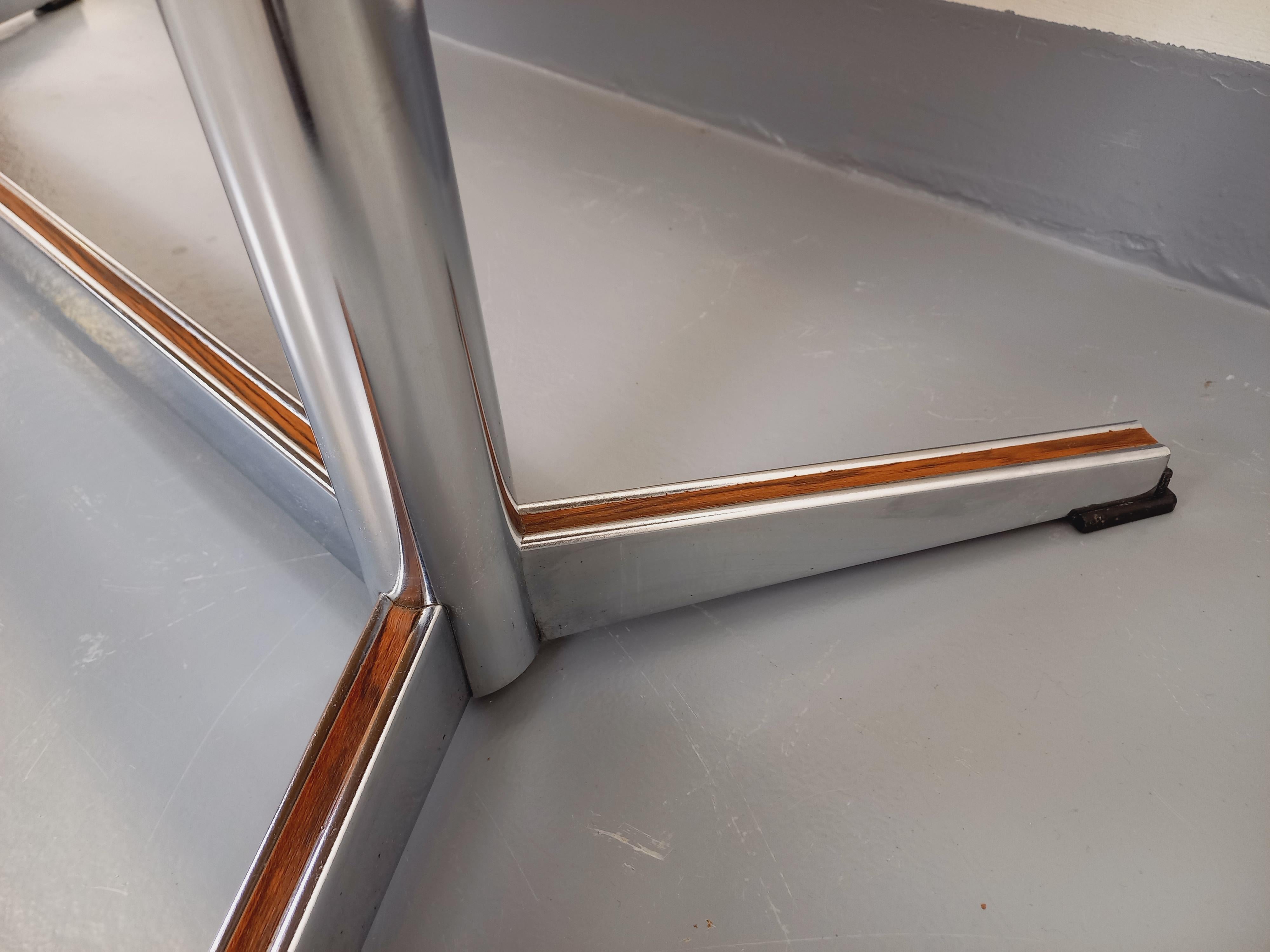Table basse vintage en céramique et métal chromé des années 70 en vente 4
