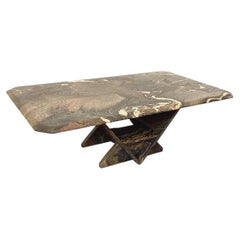 Table basse vintage en marbre des années 70