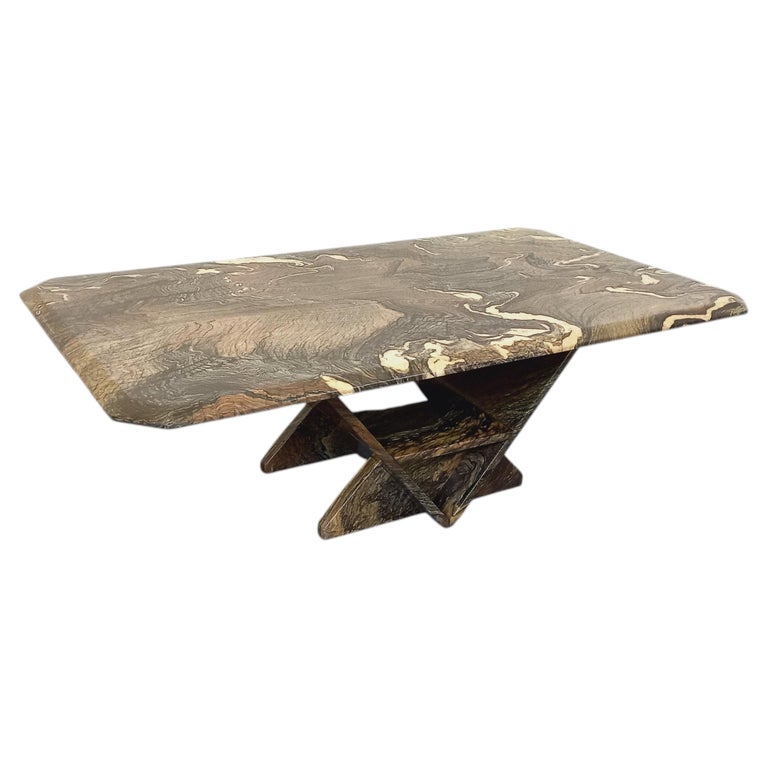 Table basse vintage en marbre des années 70