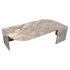Table basse vintage en marbre gris des années 70