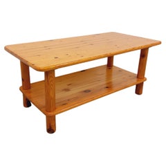 Table basse vintage en pin massif des années 70 80