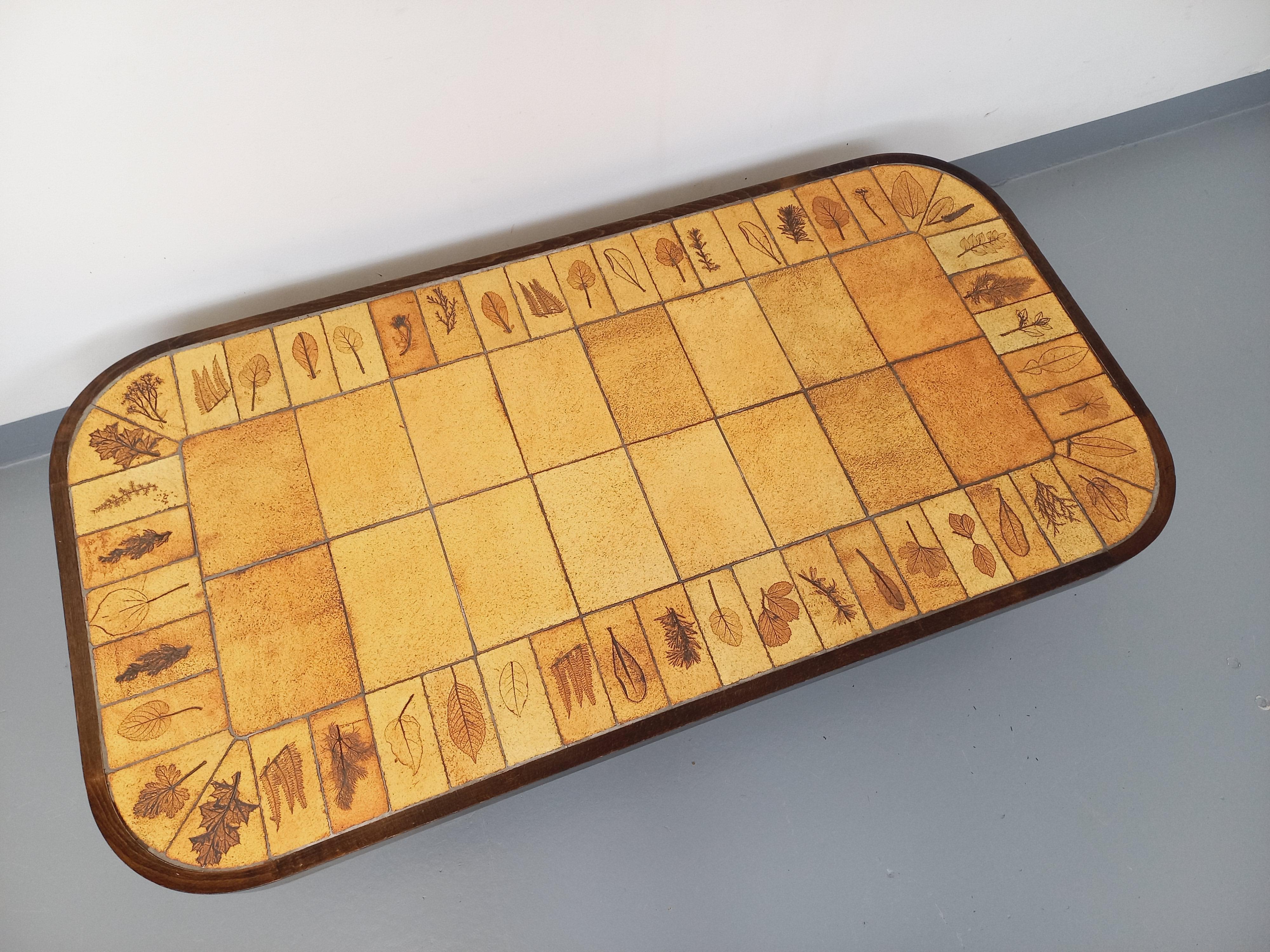 Unterer Tisch Vintage Roger Capron aus Holz und Keramik aus Vallauris im Angebot 3