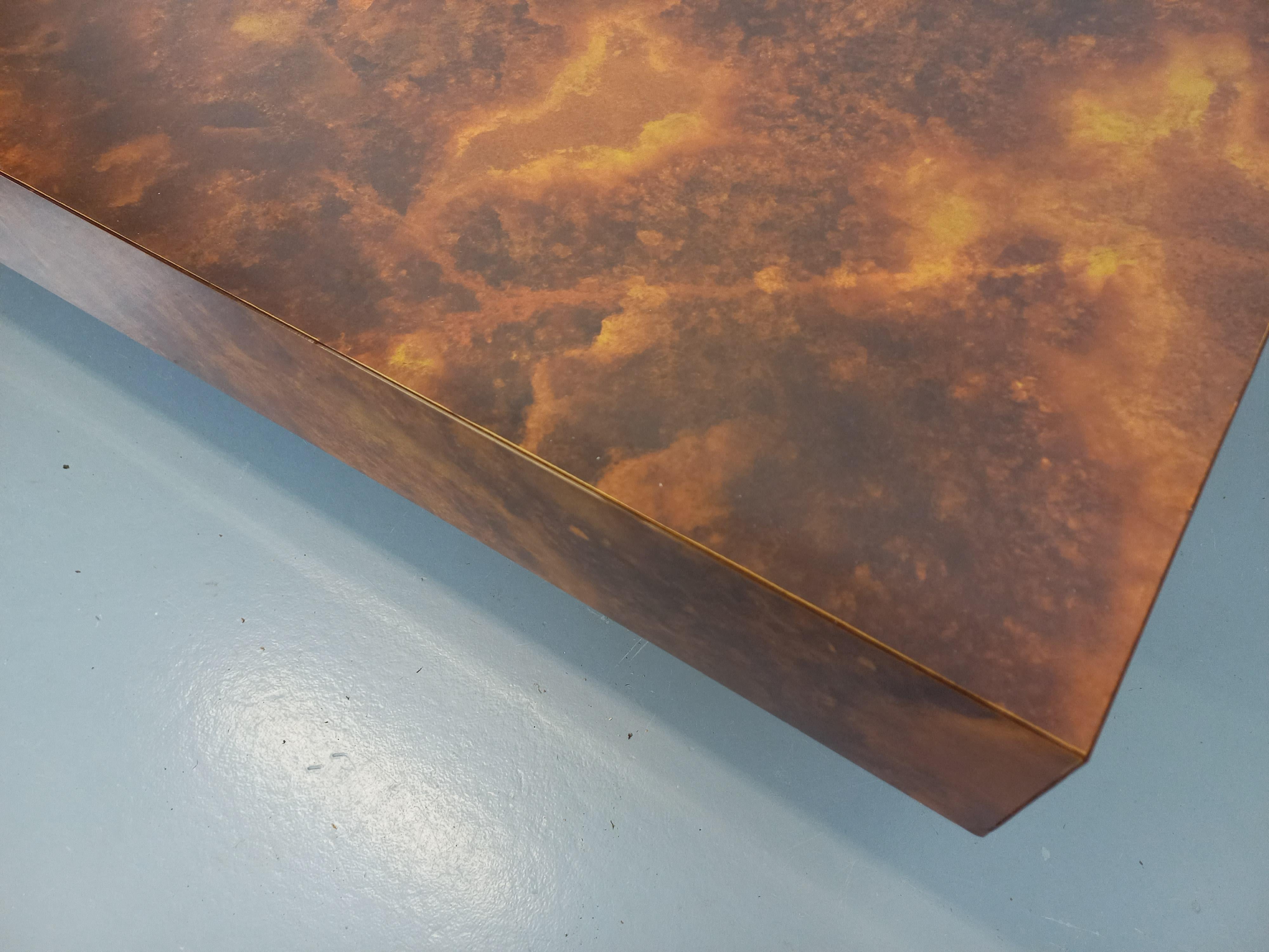 Table basse vintage Space Age style Willy Rizzo en mélaminé et bois noir 4