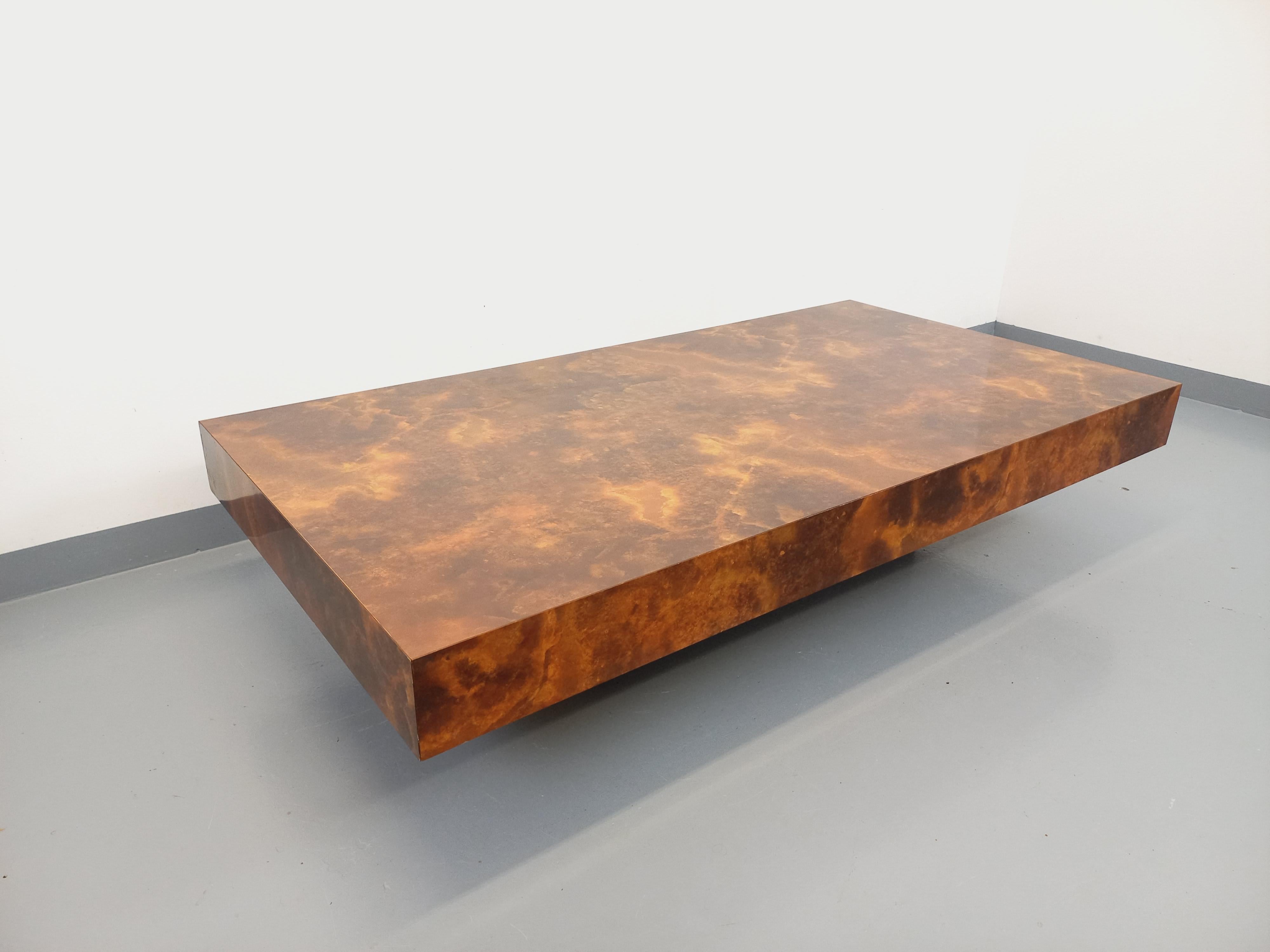 Table basse vintage Space Age style Willy Rizzo en mélaminé et bois noir 6