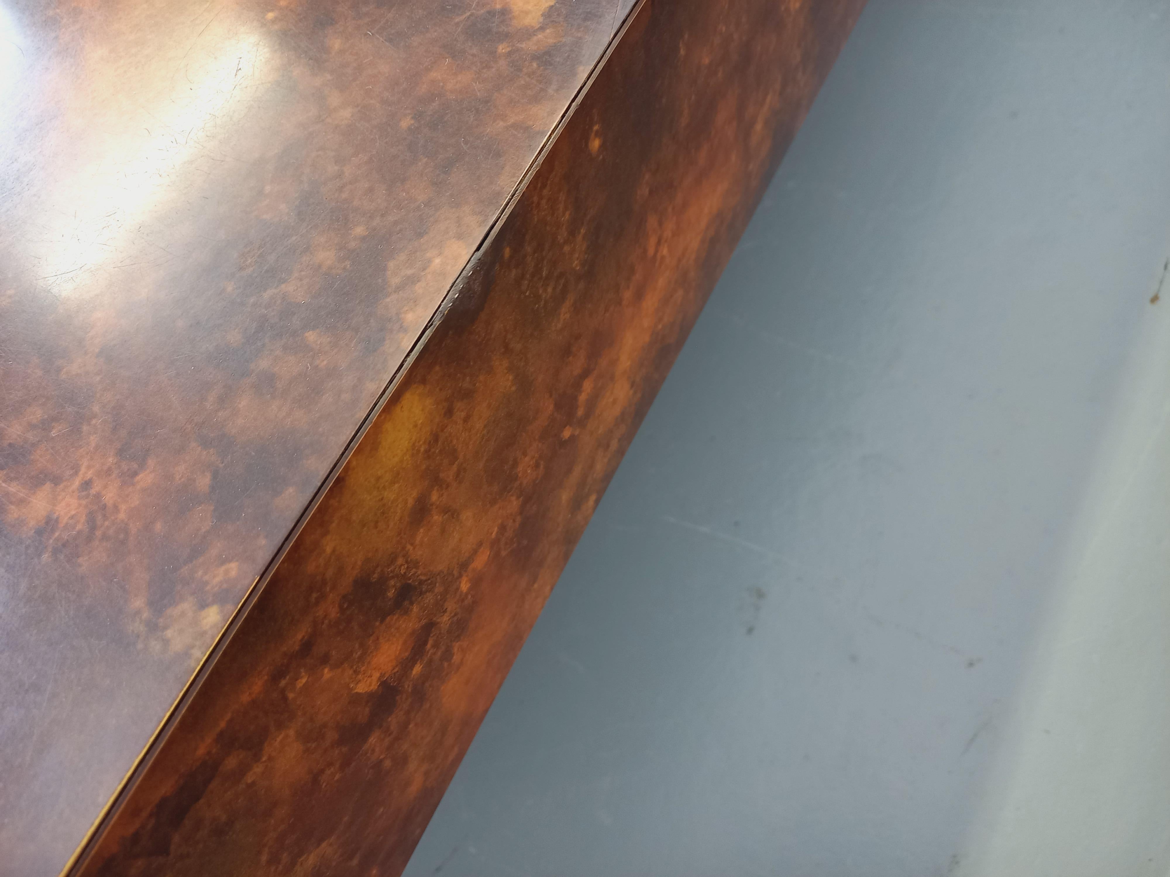 Table basse vintage Space Age style Willy Rizzo en mélaminé et bois noir 11