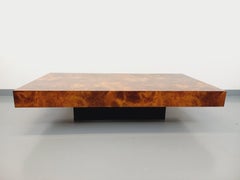 Table basse vintage A Space style Willy Rizzo en mélaminé et bois noir