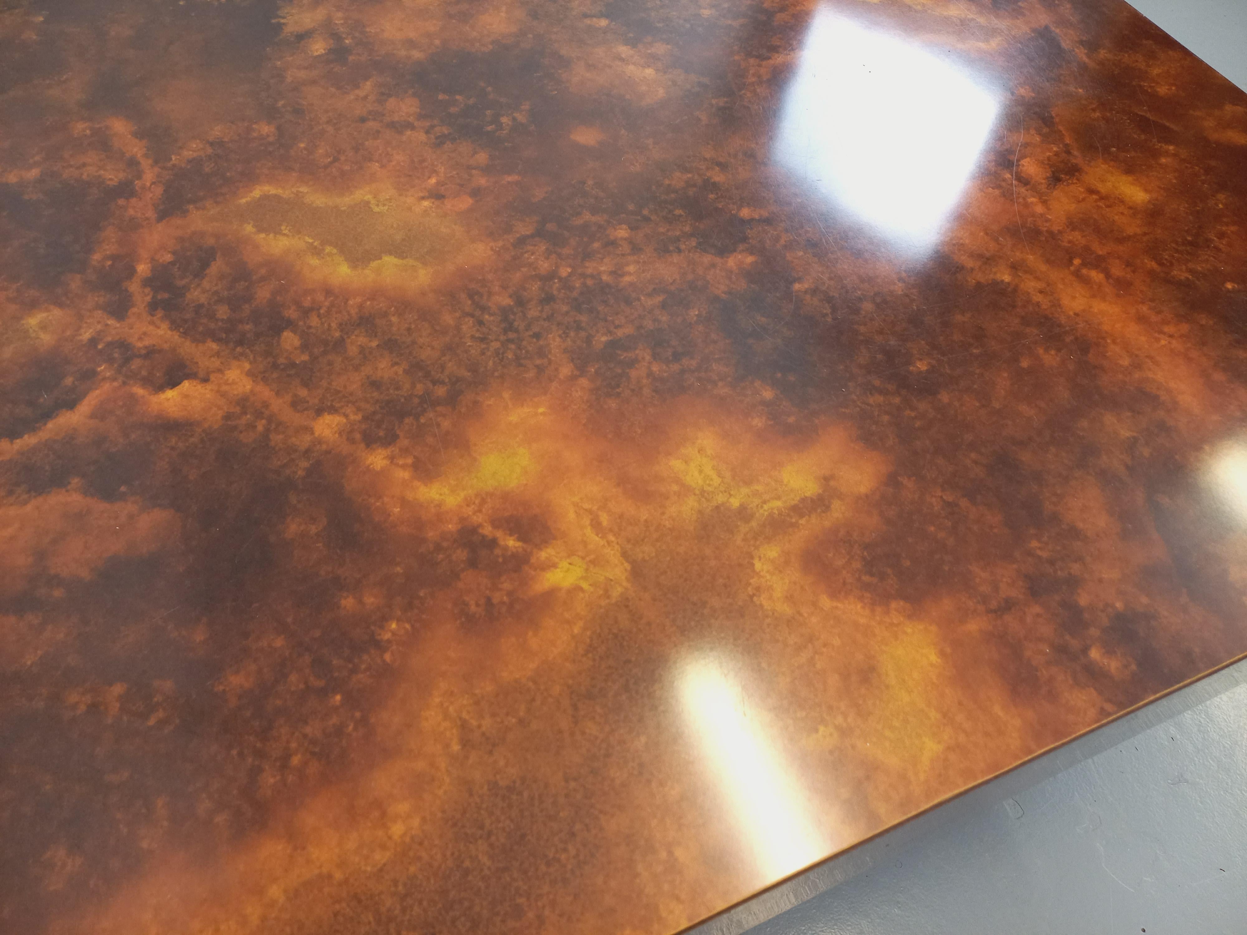Table basse vintage Space Age style Willy Rizzo en mélaminé et bois noir 3