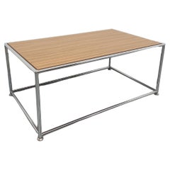 Table basse vintage style USM en mélaminé et métal chromé