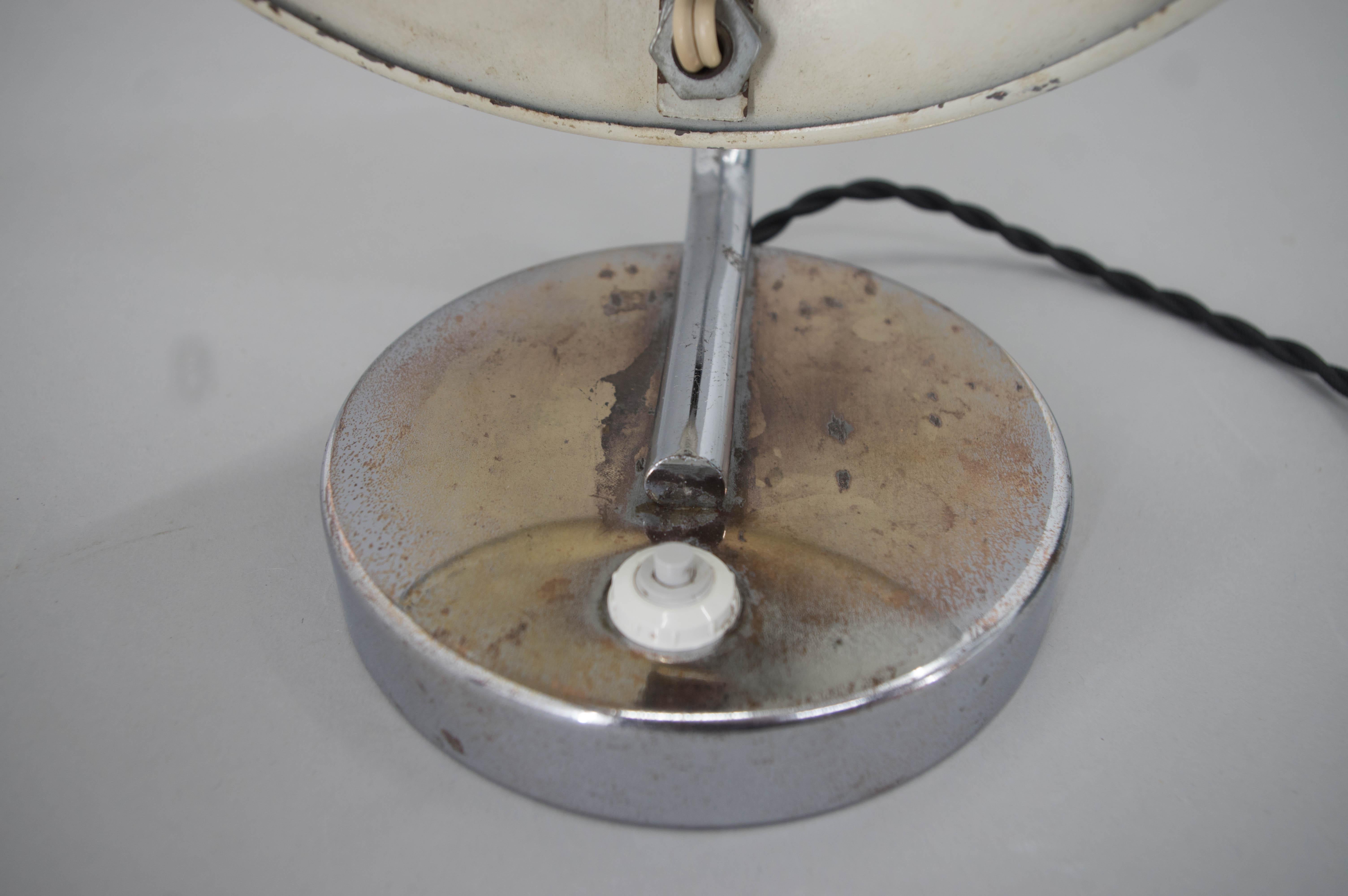 Chrome Lampe de bureau/de chevet Napako, années 1930 en vente