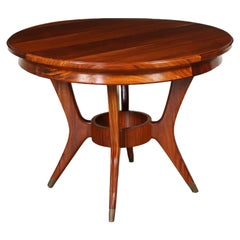 Table Beech Mahogany Veneer Brass, Argentina, 1950s