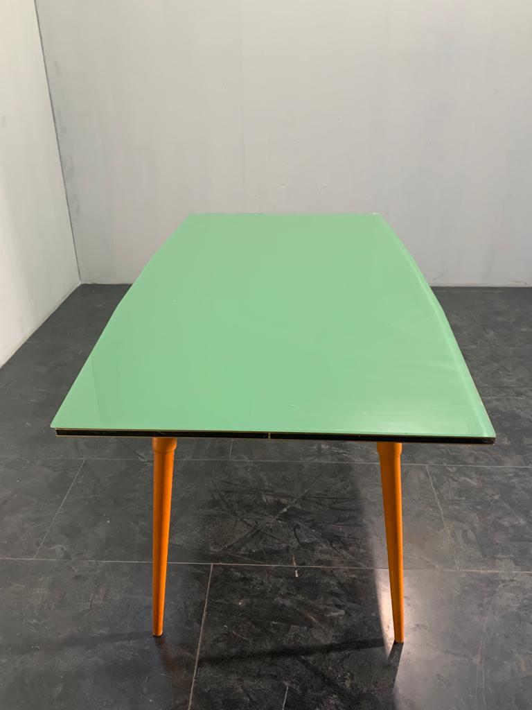 Table Black Floor Profiled with Brass Boards, 1950s For Sale 5