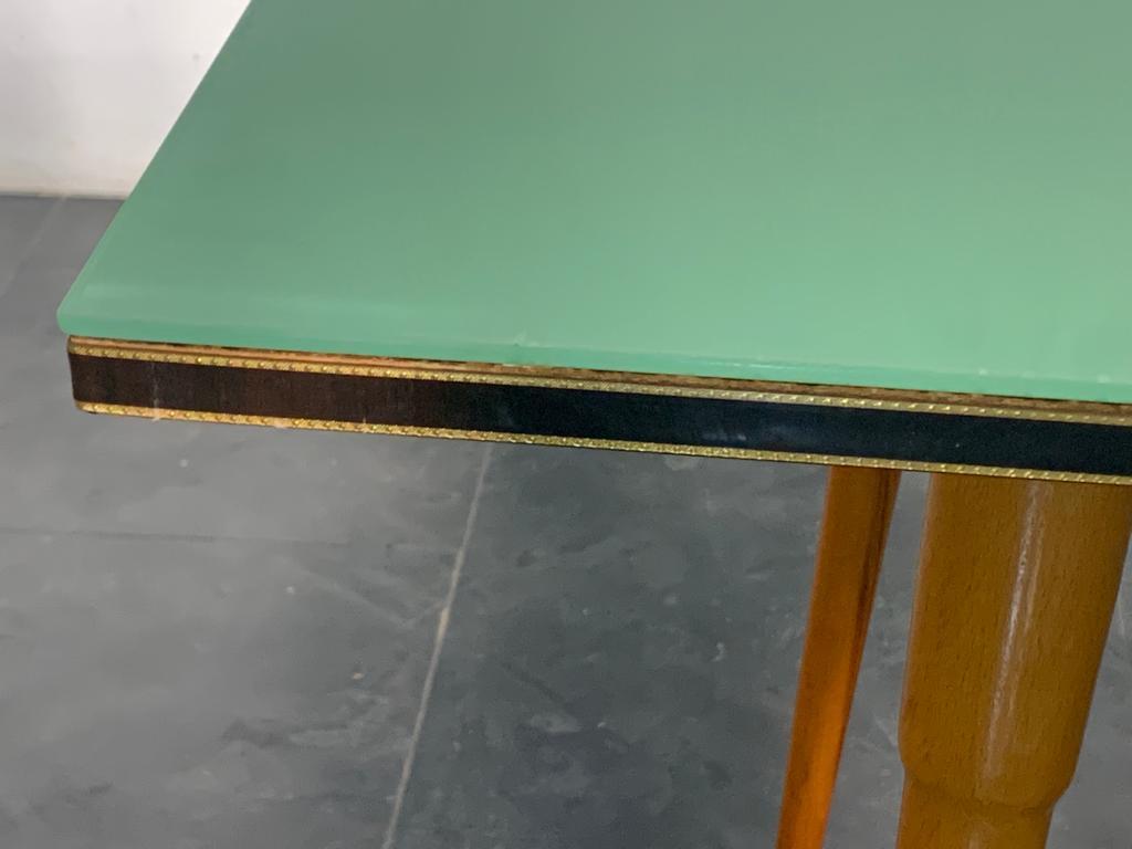 Table Black Floor Profiled with Brass Boards, 1950s In Good Condition For Sale In Montelabbate, PU