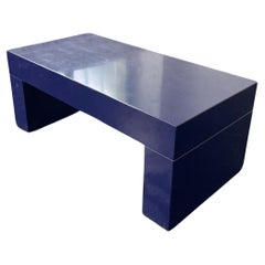 Antique Table/ Blue bench in the style of Massimo Vignelli for Heller circa 2010