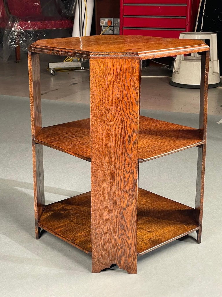 Table Book End Bookcase Center Arts and Crafts Two Tier Heals Oak Small ...