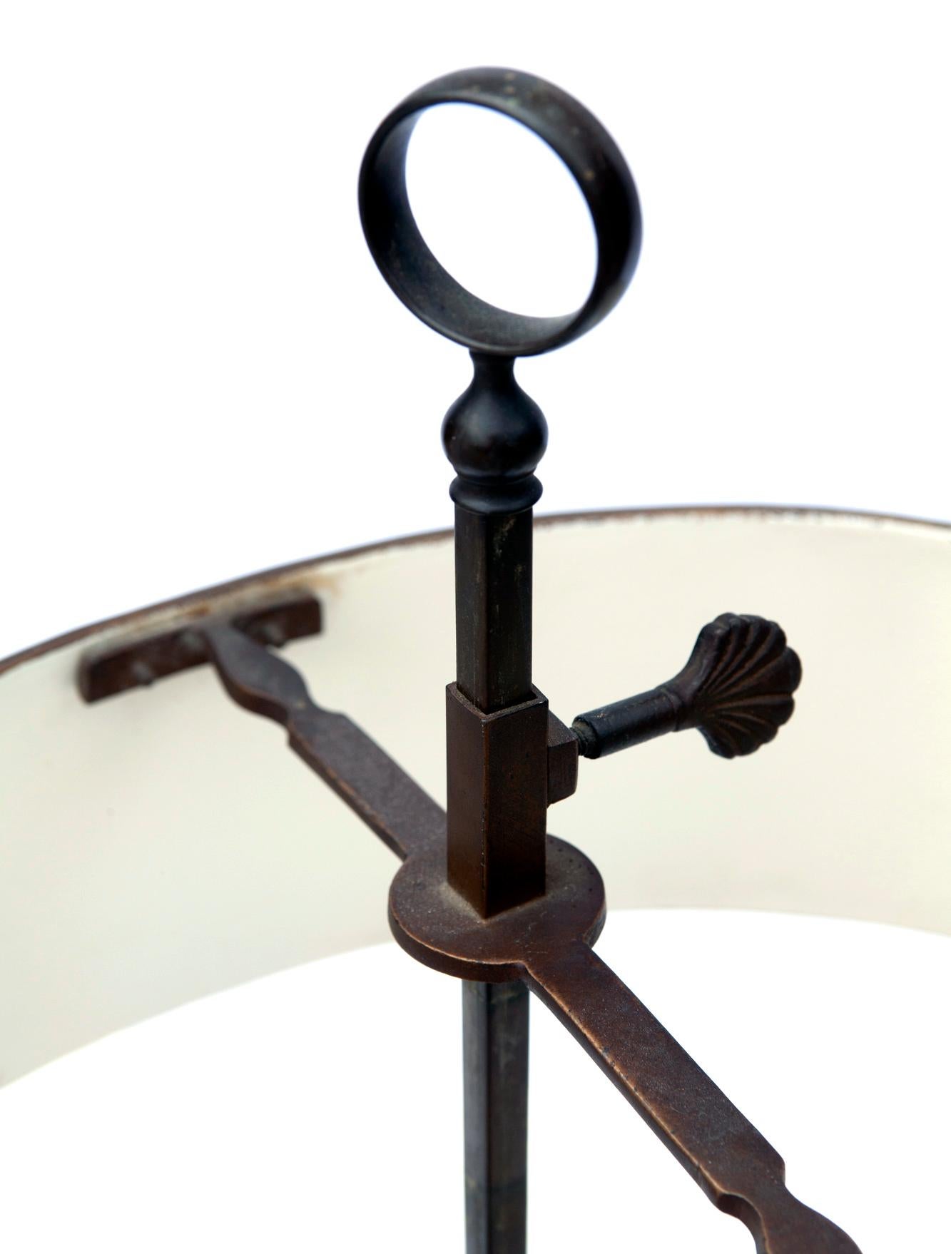 Tisch-Tisch-Bouillotte-Lampe mit Metallschirm im Angebot 11