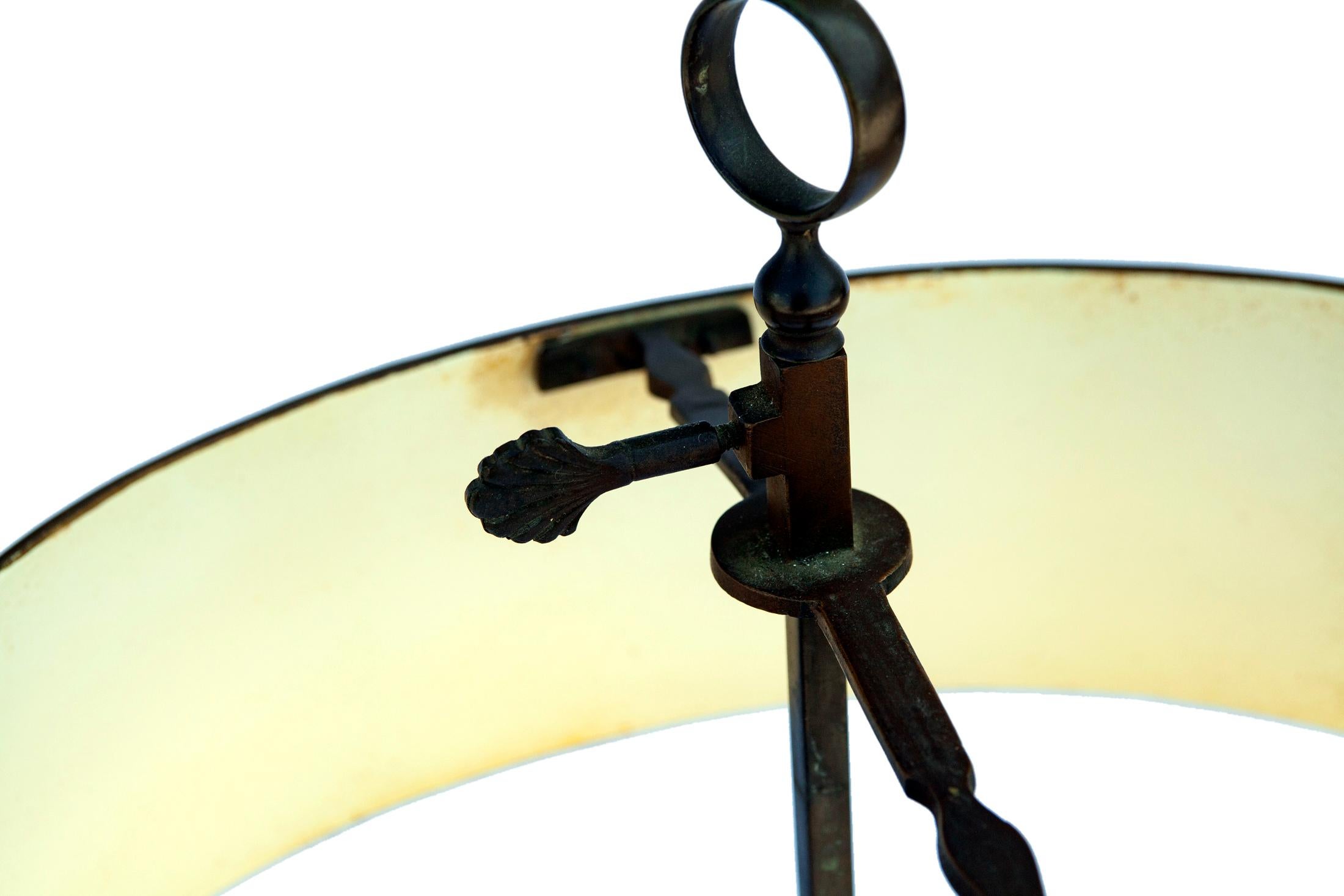 Tisch-Tisch-Bouillotte-Lampe mit Metallschirm im Angebot 2