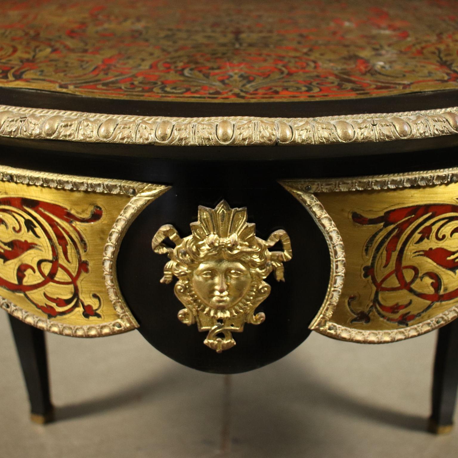 Table Boulle Style Gilded Bronze France Late 19th Century 3