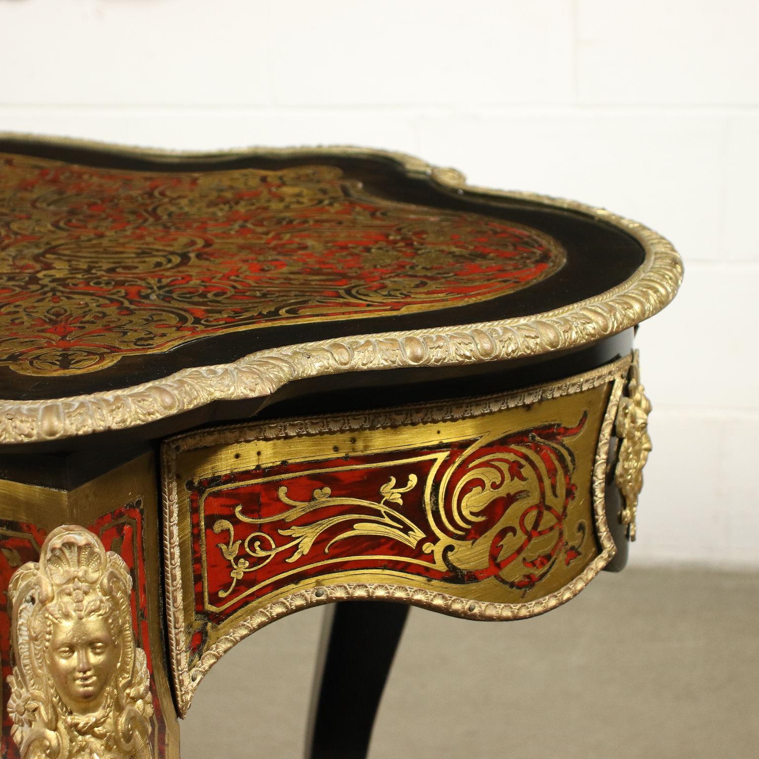 Table Boulle Style Gilded Bronze France Late 19th Century 4