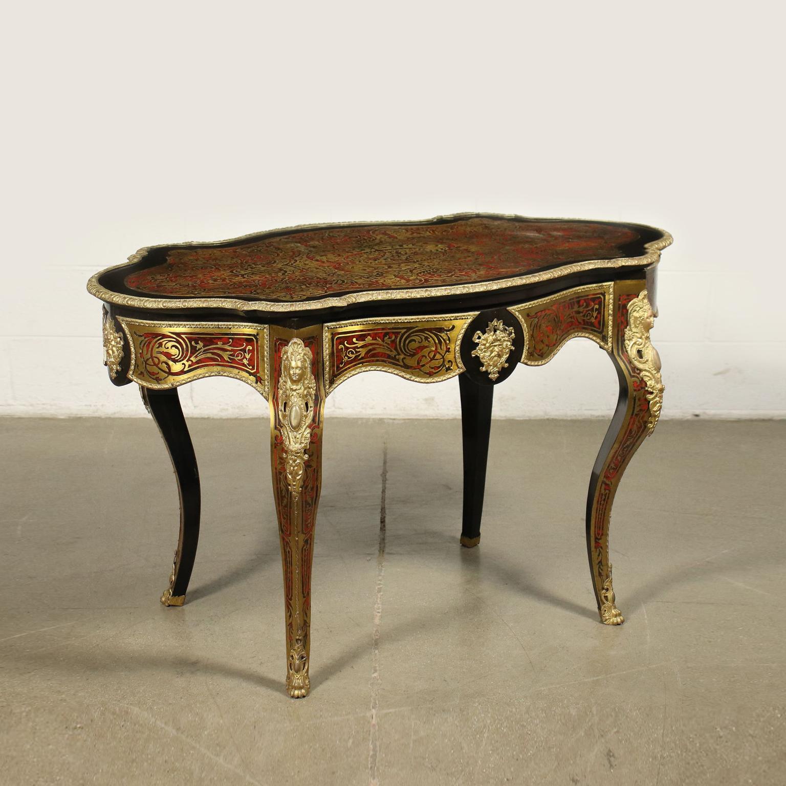 Table Boulle Style Gilded Bronze France Late 19th Century 12