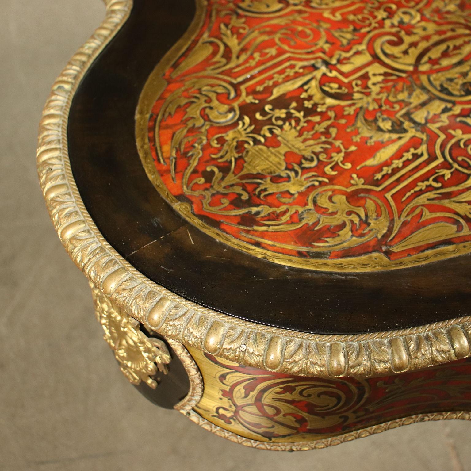 Table Boulle Style Gilded Bronze France Late 19th Century 1