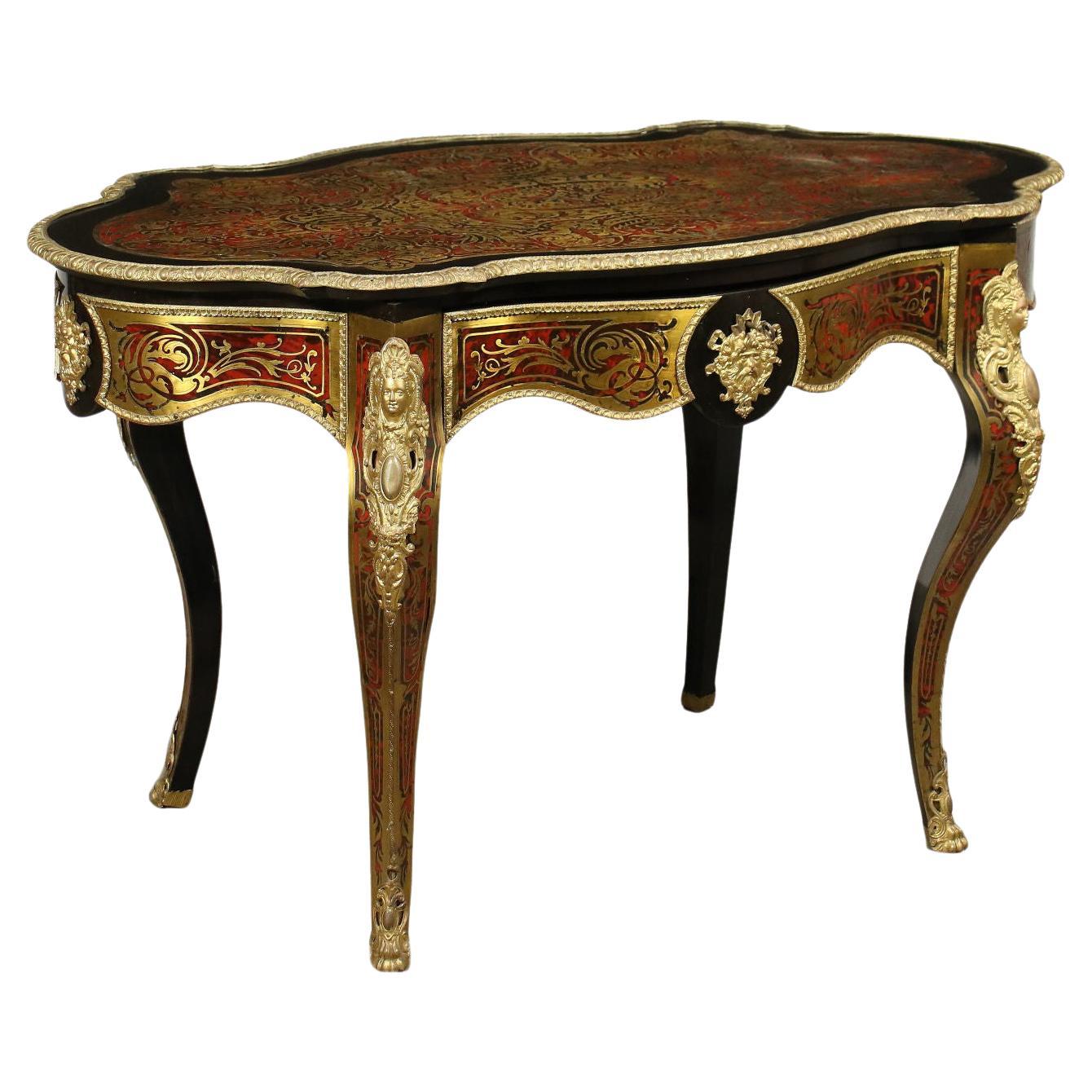 Table Boulle Style Gilded Bronze France Late 19th Century