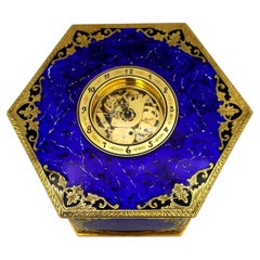 Table Box Clock Swiss mechanical skeletal movement on the lid Salimbeni