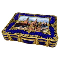 Caja de Mesa Esmaltada Miniatura Kremlin de Moscú y Plaza Roja Salimbeni