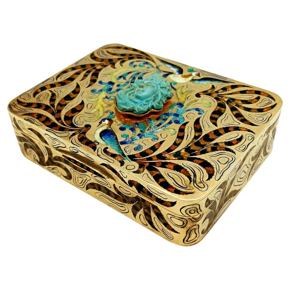Table box concave corners enamel sterling silver Salimbeni For Sale at ...