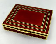 Table Box Enamel two-tone ruby red and emerald green Salimbeni.