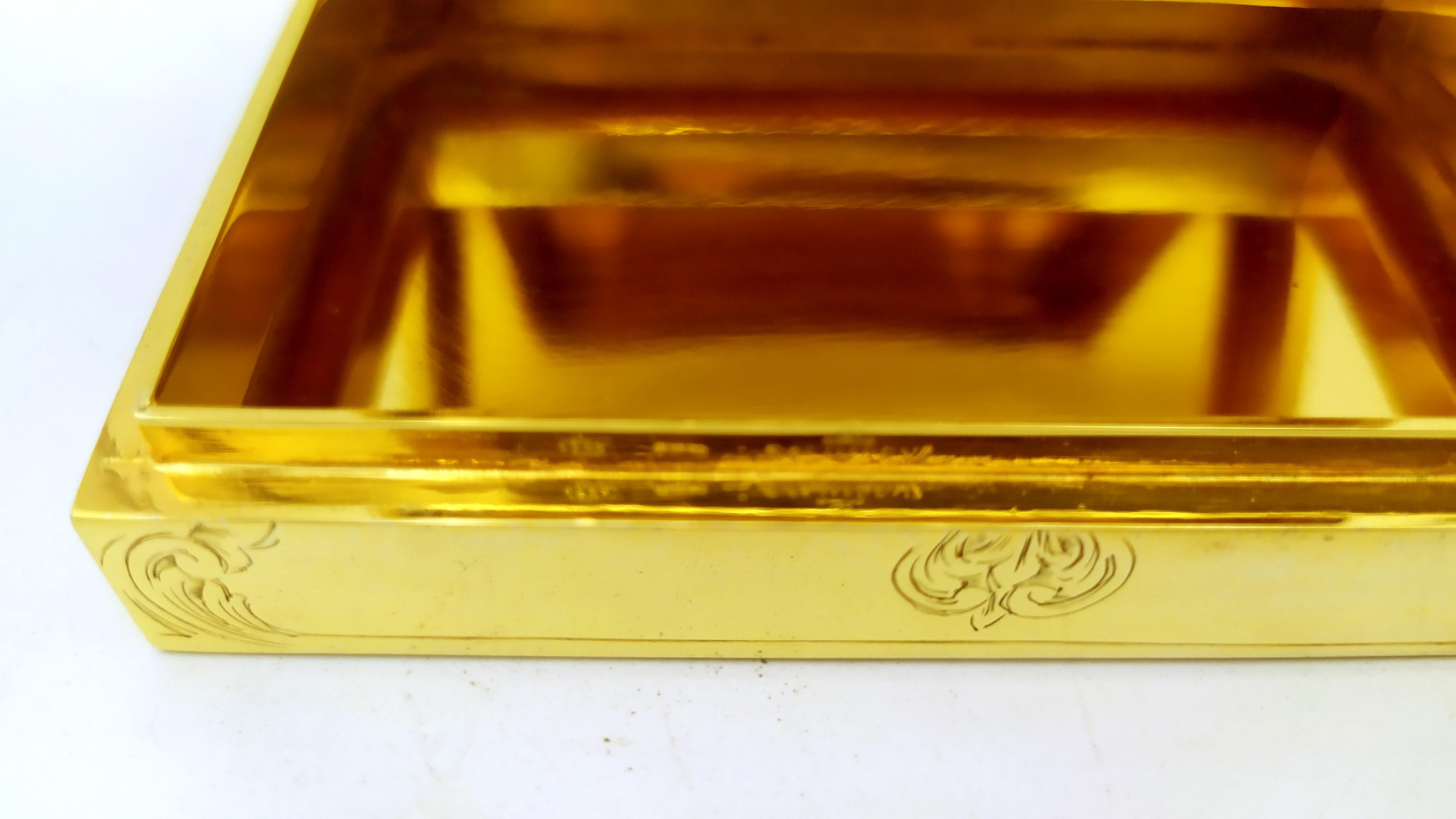 Boîte de table verte en argent sterling de style Empire français Louis XVI Salimbeni en vente 2