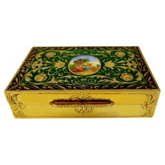Table Box Green in French Empire Louis XVI style Sterling Silver Salimbeni