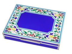Table Box Jugendstil with Fired Enamelled Miniatures Salimbeni
