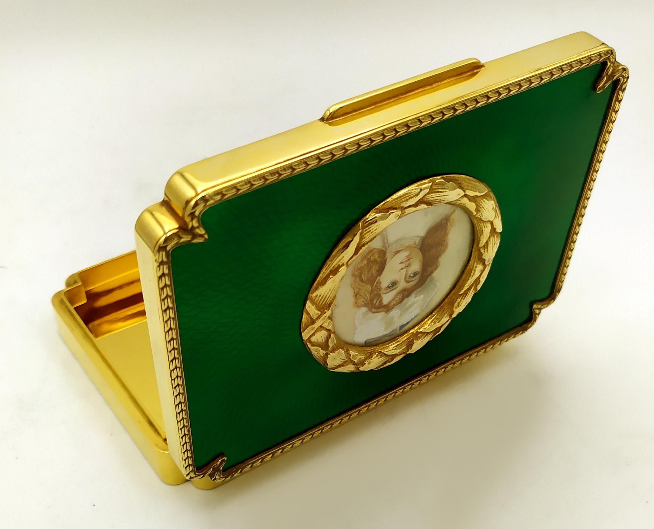 Tabelle Box Miniatur Feuer emailliert Aleksej Nikolaevic Romanov Salimbeni. (Empire) im Angebot