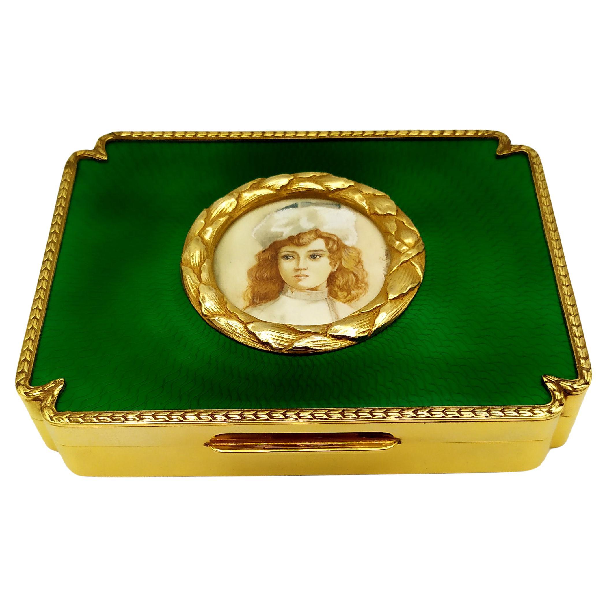 Caja de mesa miniatura esmaltada al fuego Aleksej Nikolaevic Romanov Salimbeni.
